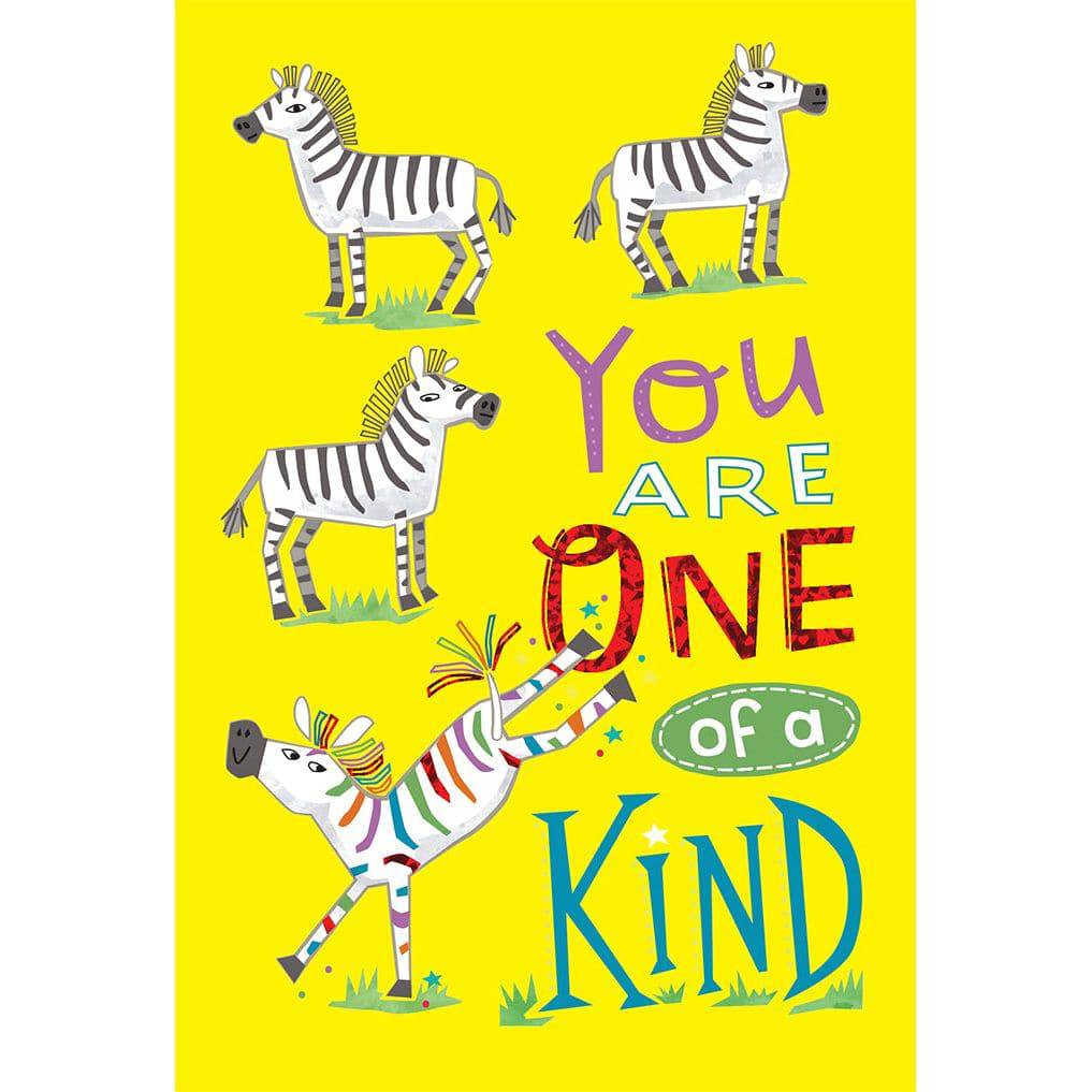 Pictura One of a Kind Zebra birthday card featuring a unique zebra illustration, perfect for celebrating special occasions.